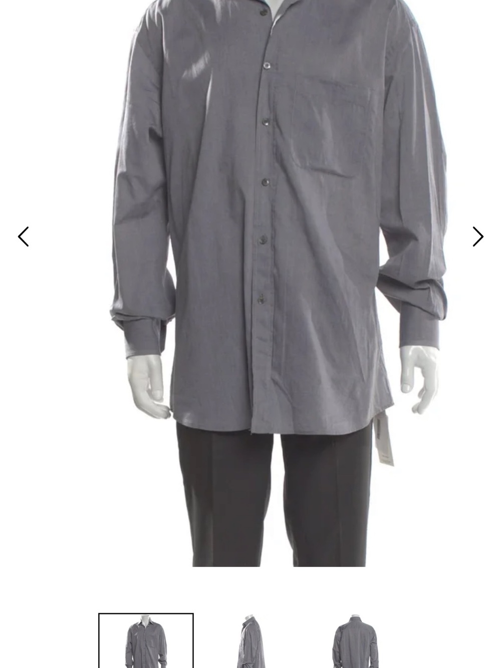Gucci Gray Long-Sleeve Button-Down Dress Shirt